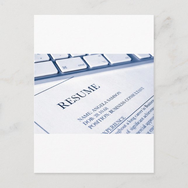 resume or cv job application postcard (Front)