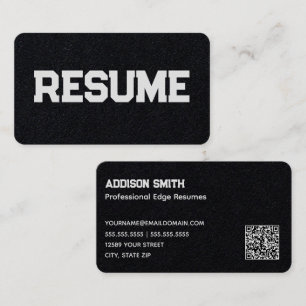 Resume Writer QR Code Business Card