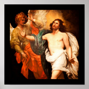 Resurrected Christ Gazing Upward Poster