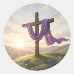 Resurrection Dawn – Christian Easter Art Classic Round Sticker