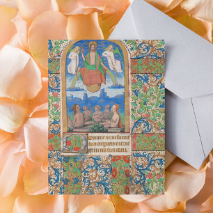 Resurrection Easter Mediaeval Manuscript Postcard