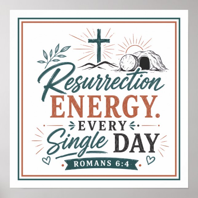 Resurrection Energy Every Single Day Motivational  Poster (Front)
