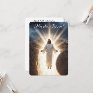 Resurrection Jesus Is Rising from Tomb  Greetings Card