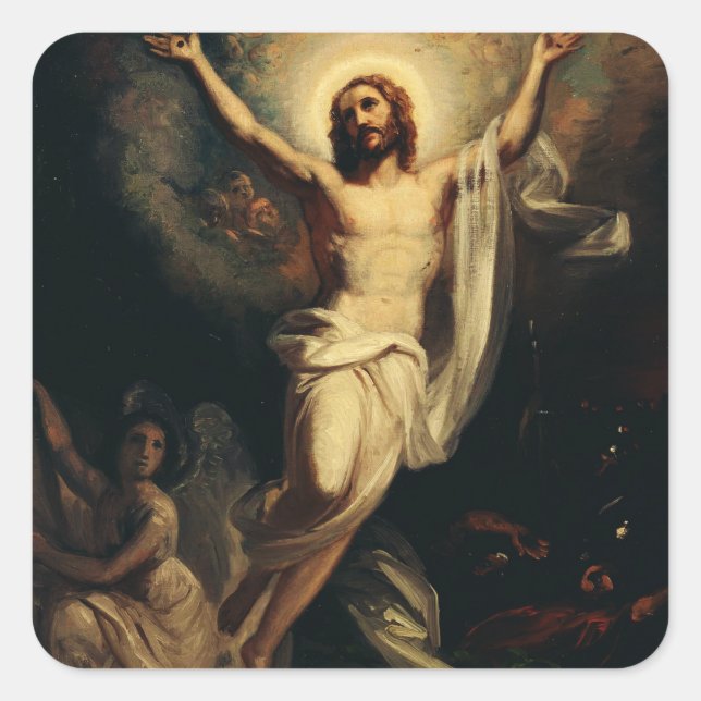 Resurrection of Christ by Robert Wilhelm Ekman  Square Sticker (Front)