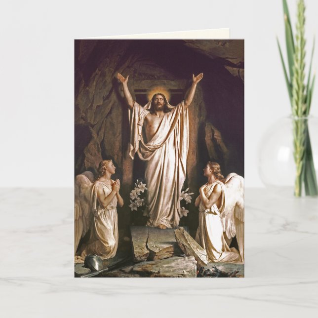 Resurrection of Christ Fine Art Easter Religious Holiday Card (Front)