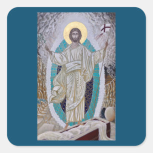 Resurrection of Christ Icon Square Sticker