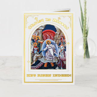 Resurrection Of Christ Orthodox Easter Foil Holiday Card