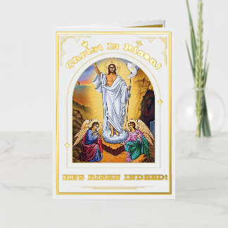 Resurrection Of Christ Orthodox Easter Foil Holiday Card