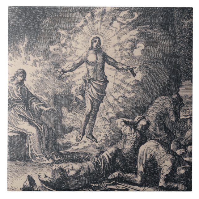 Resurrection of Jesus Christ by Jan Luyken Tile (Front)