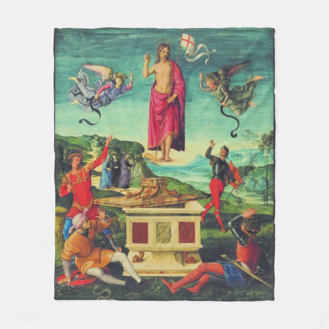Resurrection of Jesus Christ by Raphael Fleece Blanket (Front)