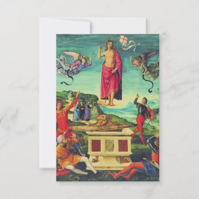  Resurrection of Jesus Christ by Raphael Holy Card (Front)