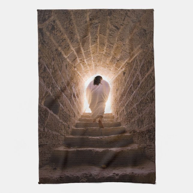 Resurrection of Jesus Christ Tea Towel (Vertical)