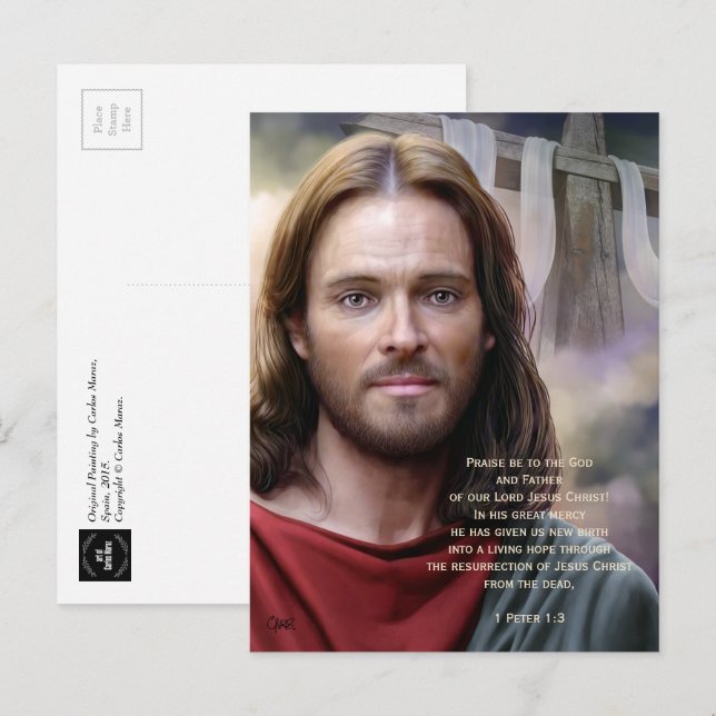 Resurrection of Jesus Painting Easter Postcards (Front/Back)