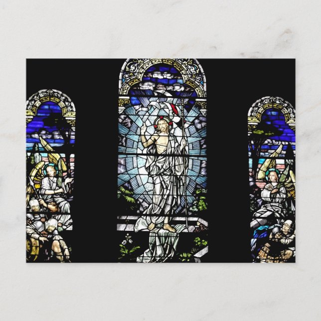 Resurrection of Jesus Stained Glass Window Postcard (Front)
