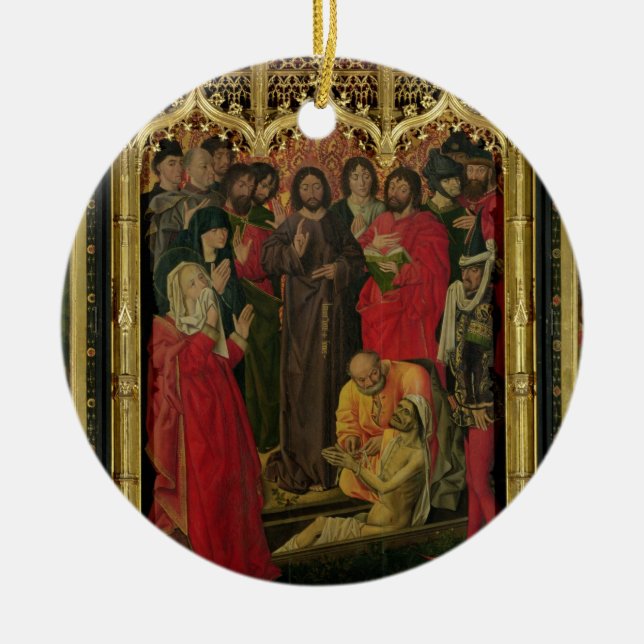Resurrection of Lazarus Triptych; The Raising of L Ceramic Tree Decoration (Front)