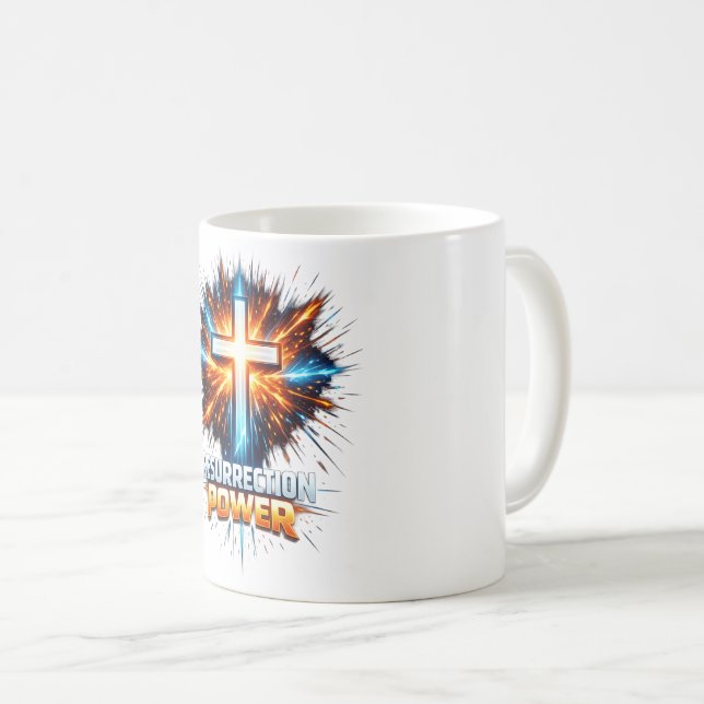 Resurrection Power Christian Cross Mugs (Front Right)