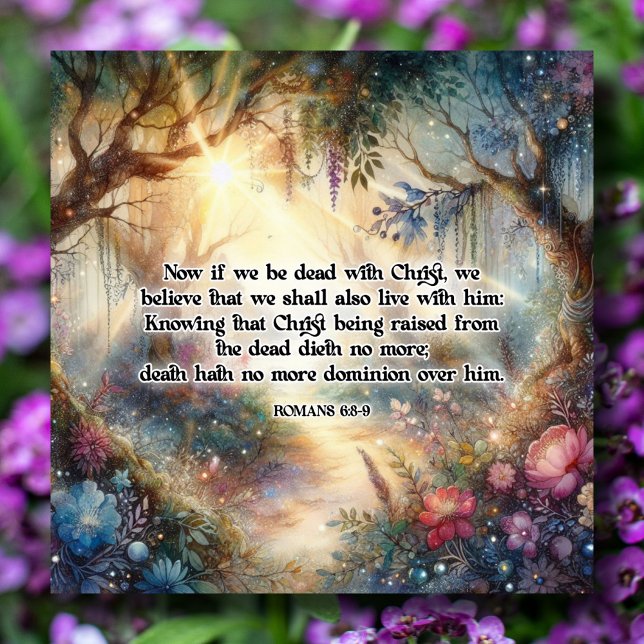 Resurrection Scripture Verse Woodland Easter Holiday Card (Creator Uploaded)