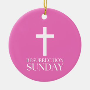 Resurrection Sunday Cross Christian Easter Ceramic Tree Decoration