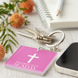 Resurrection Sunday Cross Christian Easter Key Ring