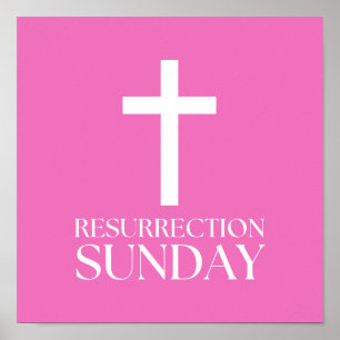 Resurrection Sunday Cross Christian Easter Poster