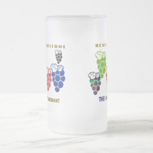 resveratrol the antioxidant frosted glass beer mug