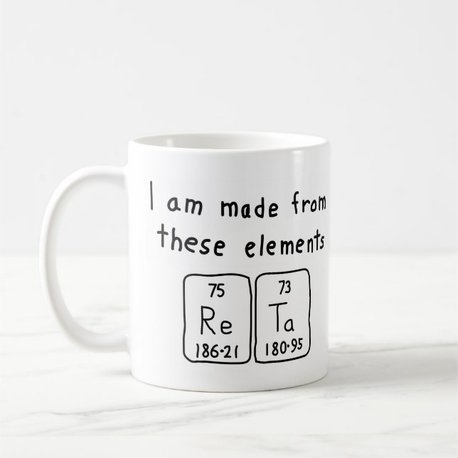 Reta periodic table name mug (Left)