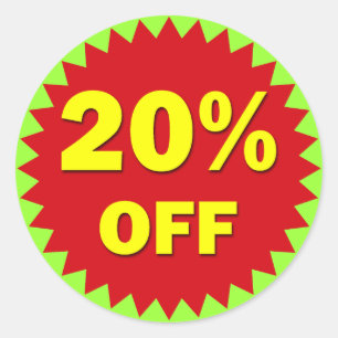 RETAIL BADGE - 20% OFF CLASSIC ROUND STICKER