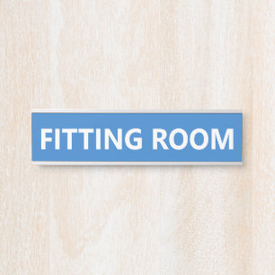 Retail Business Blue Fitting Room Door Sign