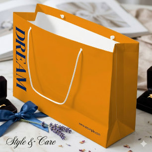 Retail Business Branding Custom Design Orange Large Gift Bag