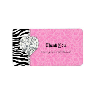 Retail Jewels leopard Lace Pearls Heart Pink Label