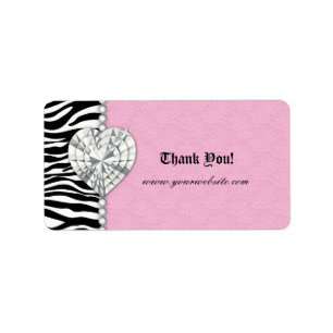 Retail Jewels Zebra Lace Pearls Heart Pink Label