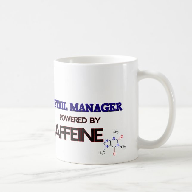 Retail Manager Powered by caffeine Coffee Mug (Right)
