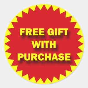 RETAIL SALE BADGE - FREE GIFT WITH PURCHASE CLASSIC ROUND STICKER
