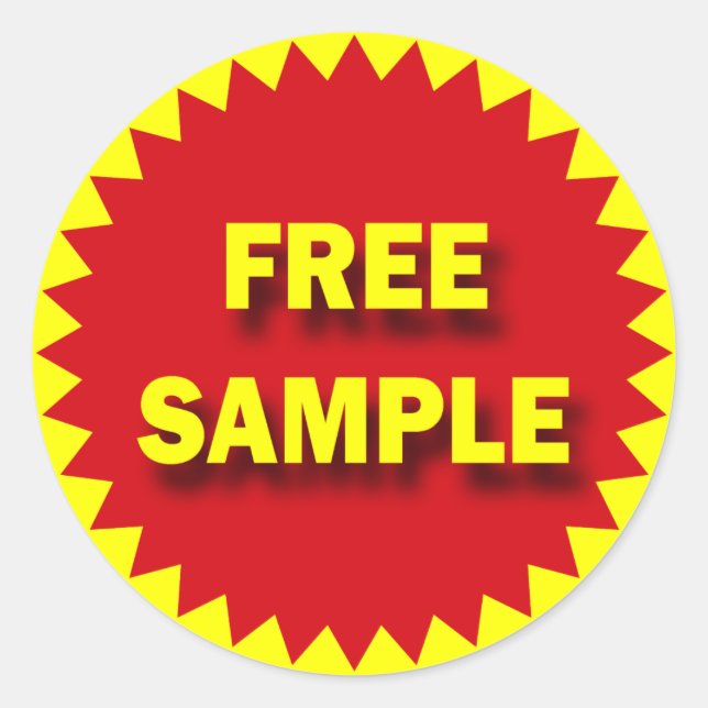 RETAIL SALE BADGE - FREE SAMPLE CLASSIC ROUND STICKER (Front)