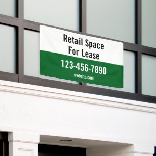 Retail Space For Lease Phone Number Green & White Banner