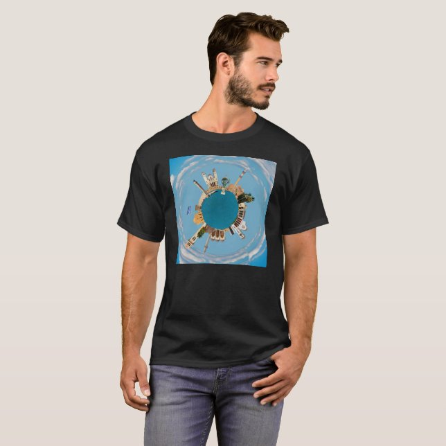 Rethymno city Greece little tiny planet landmark a T-Shirt (Front Full)