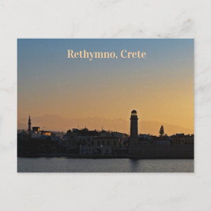 Rethymno Crete Greece Sunset Postcard