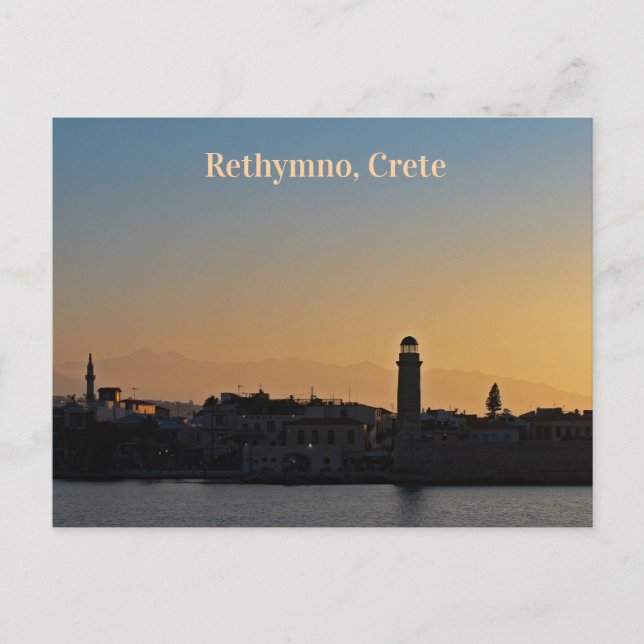 Rethymno Crete Greece Sunset Postcard (Front)