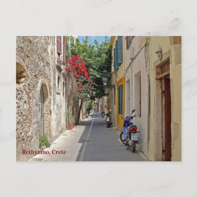 Rethymno Crete Old Town Street Postcard (Front)