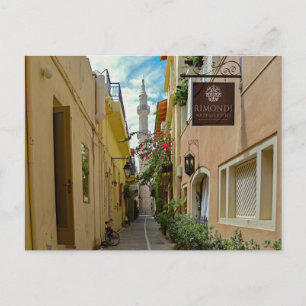 Rethymno Minaret Old Town Crete Postcard
