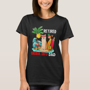 Retied Shiba Inu Dad Costume Retirement Funny Dog  T-Shirt
