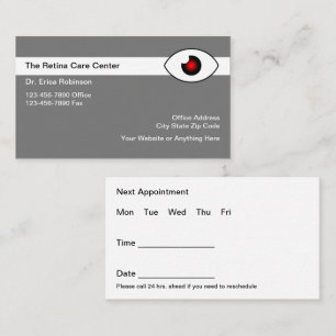 Retina Eye Care Specialist Appointment  Business Card