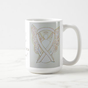 Retinoblastoma Awareness Ribbon Angel Custom Mug