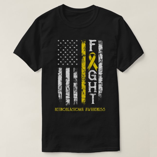 Retinoblastoma Warrior US Flag T-Shirt (Design Front)
