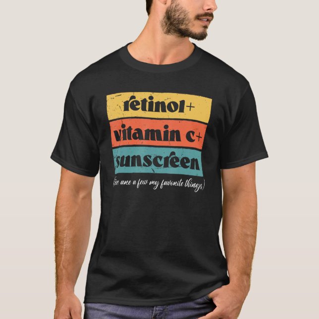 Retinol Vitamin C and Sunscreen Aesthetic Aestheti T-Shirt (Front)