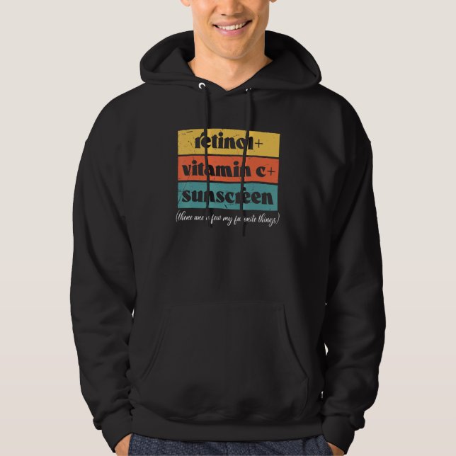 Retinol Vitamin C and Sunscreen Aesthetic Esthetic Hoodie (Front)