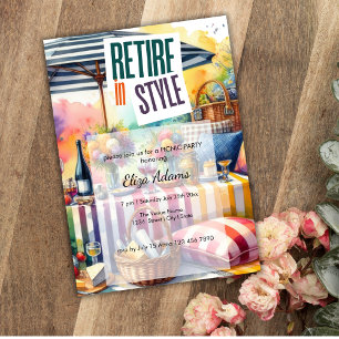 Retire In Style I Elevated Picnic Retirement Party Invitation