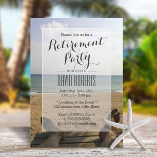 Retire on the Beach Retirement Party Invitations