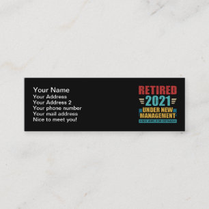 Retired 2021 under new management retro mini business card