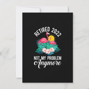 Retired 2022 Retirement Novelty Flamingo Floral Co Invitation